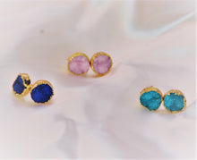 Load image into Gallery viewer, Regalia Blue Quartz Stone Earrings
